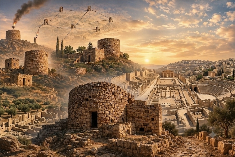 أبراج  عَمّان الحجرية الممتدة عبر العصور : دلالة النص القديم والواقع المعاصر للمملكة الأردنية الهاشمية
