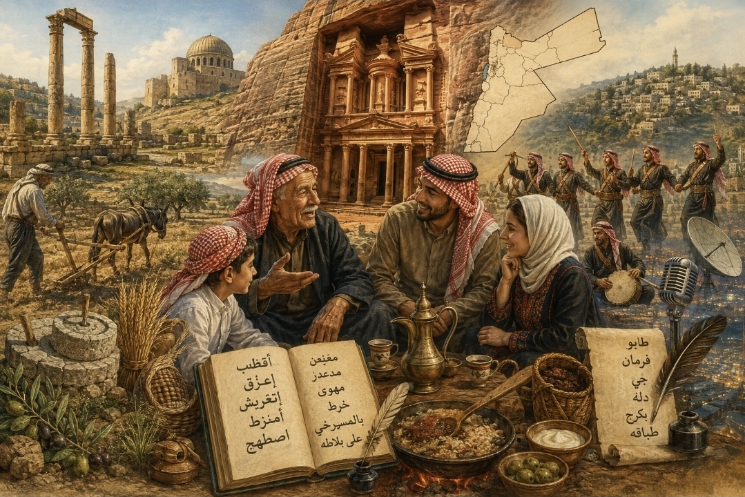 اللهجة الأردنية : جذور التاريخ ، فسيفساء الجغرافيا ، وروافد الحضارة