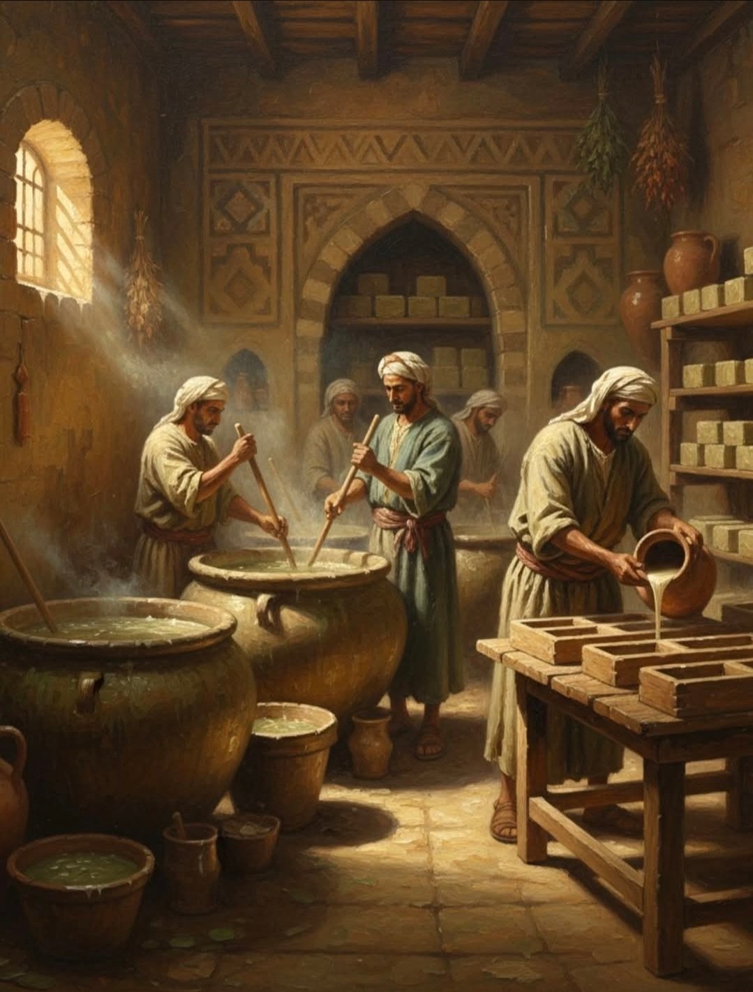 عطر الزيتون ورغوة التراث : جذور صناعة الصابون وتكاملها الاقتصادي في ربوع بلاد الشام